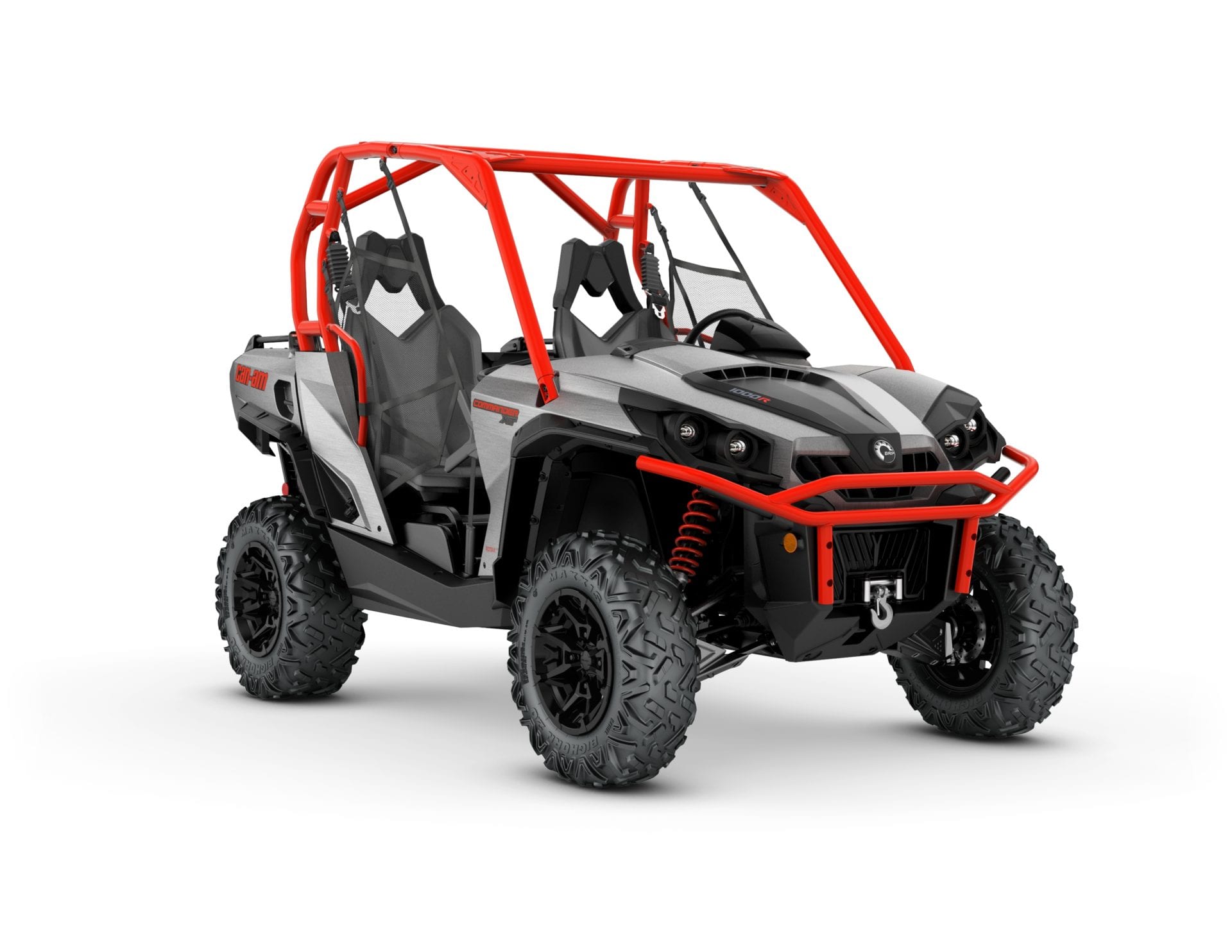 2018 Commander XT 1000R Aluminium métallique brossé et rouge Can-Am